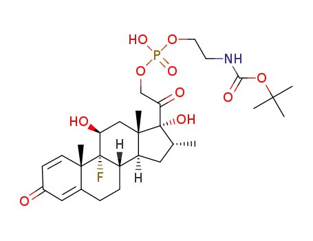 tert-butyl (2-(((2-((8S,9R,10S,11S,13S,14S,16R,17R)-9-fluoro-11,17-dihydroxy-10,13,16-trimethyl-3-oxo-6,7,8,9,10,11,12,13,14,15,16,17-dodecahydro-3H-cyclopenta[a]phenanthren-17-yl)-2-oxoethoxy)(hydroxy)phosphoryl)oxy)ethyl)carbamate