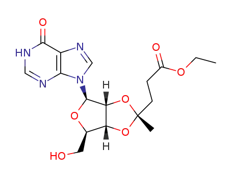 ethyl 3-[4-hydroxymethyl-2-methyl-6-(6-oxo-1,6-dihydropurin-9-yl)tetrahydrofuro[3,4-d][1,3]dioxol-2-yl]propionate