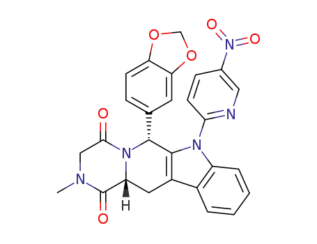 (6R,12aR)-6-(benzo[d][1,3]dioxol-5-yl)-2-methyl-7-(5-nitropyridin-2-yl)-2,3,6,7,12,12a-hexahydropyrazino[1',2':1,6]pyrido[3,4-b]indole-1,4-dione