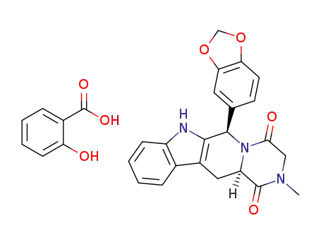 (6R,12aR)-6-(1,3-benzodioxol-5-yl)-2-methyl-2,3,6,7,12,12a-hexahydropyrazino[1',2':1,6]pyrido[3,4-b]indole-1,4-dione salicylic acid salt