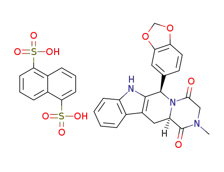(6R,12aR)-6-(1,3-benzodioxol-5-yl)-2-methyl-2,3,6,7,12,12a-hexahydropyrazino[1',2':1,6]pyrido[3,4-b]indole-1,4-dione naphthalene-1,5-disulfonic acid salt
