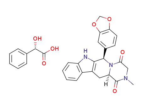 (6R,12aR)-6-(1,3-benzodioxol-5-yl)-2-methyl-2,3,6,7,12,12a-hexahydropyrazino[1',2':1,6]pyrido[3,4-b]indole-1,4-dione mandelic acid salt