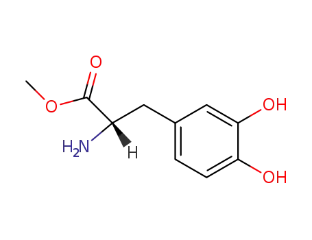 Molecular Structure of 7101-51-1 ((S)-2-AMINO-3-(3,4-DIHYDROXY-PHENYL)-PROPIONIC ACID METHYL ESTER)
