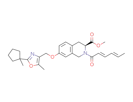 methyl (S)-2-[(2E,4E)-hexadienoyl]-7-[2-(1-methylcyclopentan-1-yl)-5-methyloxazol-4-yl]methoxy-1,2,3,4-tetrahydroisoquinoline-3-carboxylate