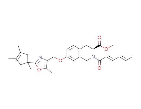 methyl (S)-2-[(2E,4E)-hexadienoyl]-7-[2-(1,4,5-trimethylcyclopent-3-en-1-yl)-5-methyloxazol-4-yl]methoxy-1,2,3,4-tetrahydroisoquinoline-3-carboxylate