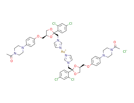 [Au(cis-1-acetyl-4-[4-[[2-(2,4-dichlorophenyl)-2-(1H-imidazol-1-ylmethyl)-1,3-dioxolan-4-yl]methoxy]phenyl]piperazine)2]Cl