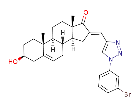 (E)-16-((1-(3-bromophenyl)-1H-1,2,3-triazol-4-yl)methylene)-3-hydroxy-10,13-dimethyl-1,3,4,7,8,9,10,11,12,13,15,16-dodecahydro-2H-cyclopenta[a]phenanthren-17(14H)-one