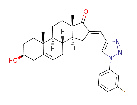 (E)-16-((1-(3-fluorophenyl)-1H-1,2,3-triazol-4-yl)methylene)-3-hydroxy-10,13-dimethyl-1,3,4,7,8,9,10,11,12,13,15,16-dodecahydro-2H-cyclopenta[a]phenanthren-17(14H)-one