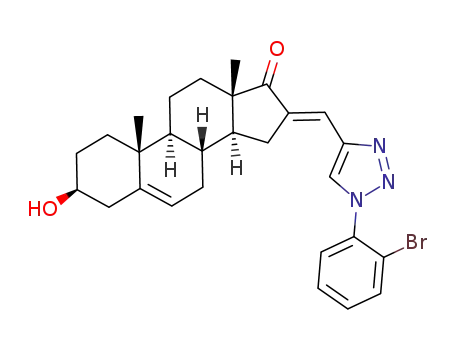 (E)-16-((1-(2-bromophenyl)-1H-1,2,3-triazol-4-yl)methylene)-3-hydroxy-10,13-dimethyl-1,3,4,7,8,9,10,11,12,13,15,16-dodecahydro-2H-cyclopenta[a]phenanthren-17(14H)-one