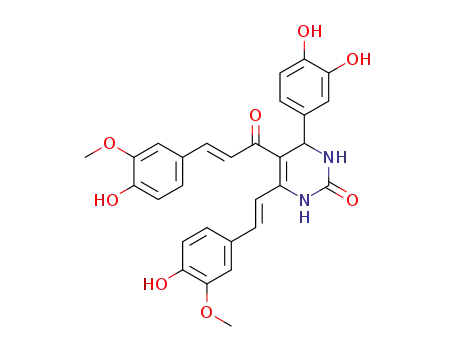 5-(4-hydroxy-3-methoxyphenylethylenecarbonyl)-6-(4-hydroxy-3-methoxyphenylethylene)-4-(3,4-dihydroxyphenyl)-3,4-dihydropyrimidin-2(1H)-one