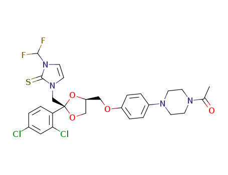 1-(4-(4-(((2R,4S)-2-(2,4-dichlorophenyl)-2-((3-(difluoromethyl)-2-thioxo-2,3-dihydro-1H-imidazol-1-yl)methyl)-1,3-dioxolan-4-yl)methoxy)phenyl)piperazin-1-yl)ethan-1-one
