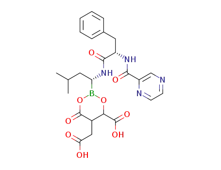 5-(carboxymethyl)-2-((R)-3-methyl-1-((S)-3-phenyl-2-(pyrazine-2-carboxamido)propanamido)butyl)-6-oxo-1,3,2-dioxaborinane-4-carboxylic acid