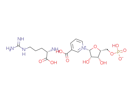 (S)-1-carboxy-4-guanidinobutan-1-aminium 1-((2R,3R,4S,5R)-5-(((hydrogenphosphonato)oxy)methyl)-3,4-dihydroxyterahydrofuran-2-yl)pyridin-1-ium-3-carboxylate