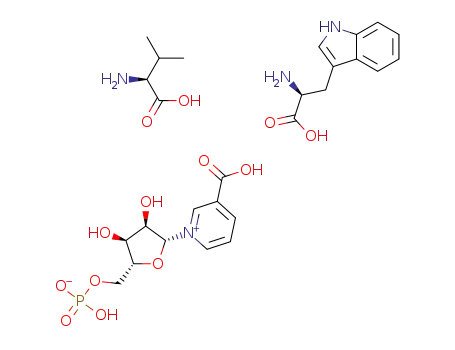 (S)-1-carboxy-2-(1H-indol-3-yl)ethan-1-aminium (S)-1-carboxy-2-methylpropan-1-aminium 1-((2R,3R,4S,5R)-3,4-dihydroxy-5-((phosphonatooxy)methyl)tetrahydrofuran-2-yl)pyridin-1-ium-3-carboxylate