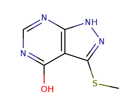 4H-Pyrazolo[3,4-d]pyrimidin-4-one, 1,5-dihydro-3-(methylthio)-