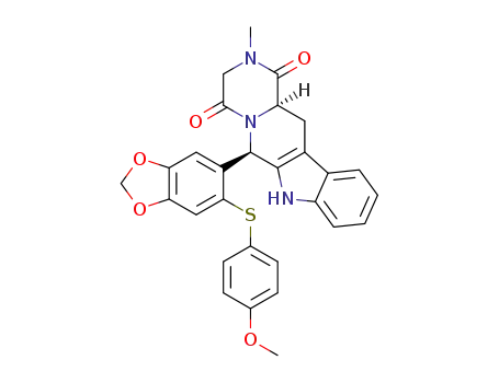 (6R)-6-(6-((4-methoxyphenyl)thio)benzo[d][1,3]dioxol-5-yl)-2-methyl-2,3,6,7,12,12a-hexahydropyrazino[1',2':1,6]pyrido[3,4-b]indole-1,4-dione