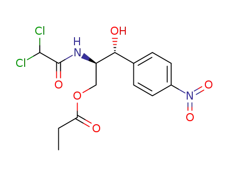 Molecular Structure of 33987-21-2 ((2R,3R)-2-[(dichloroacetyl)amino]-3-hydroxy-3-(4-nitrophenyl)propyl propanoate)