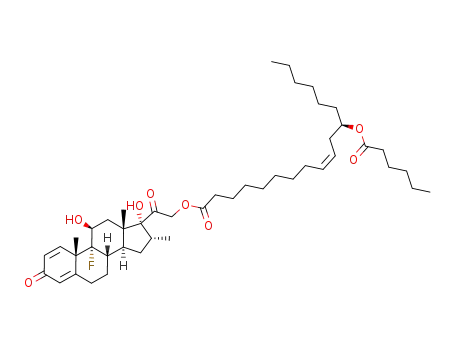2-((8S,9R,10S,11S,13S,14S,16R,17R)-9-fluoro-11,17-dihydroxy-10,13,16-trimethyl-3-oxo-6,7,8,9,10,11,12,13,14,15,16,17-dodecahydro-3H-cyclopenta[a]phenanthren-17-yl)-2-oxoethyl (R,Z)-12-hexanoyloxyoleate