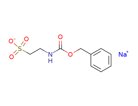 Molecular Structure of 136027-16-2 (Ethanesulfonic acid, 2-[[(phenylmethoxy)carbonyl]amino]-, monosodium
salt)