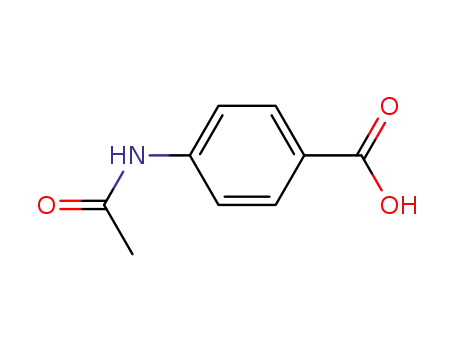p-Acetylamino benzoic acid; 4-(Acetylamino)benzoic acid; p-(Acetamino)benzoic acid; Acetylated PABA; N-(4-Carboxyphenyl)acetic acid amide; N-Acetyl-p-aminobenzoic acid