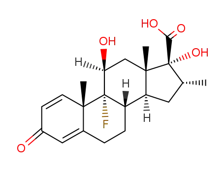 9-fluoro-11,17-dihydroxy-10,13,16-trimethyl-3-oxo-6,7,8,9,10,11,12,13,14,15,16,17-dodecahydro-3H-cyclopenta[a]phenanthrene-17-carboxylic acid