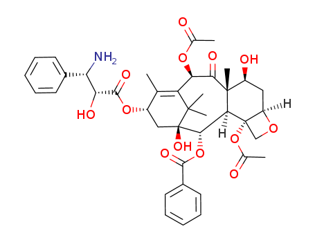 Molecular Structure of 133524-70-6 (Benzenepropanoic acid, b-amino-a-hydroxy-,(2aR,4S,4aS,6R,9S,11S,12S,12aR,12bS)-6,12b-bis(acetyloxy)-12-(benzoyloxy)-2a,3,4,4a,5,6,9,10,11,12,12a,12b-dodecahydro-4,11-dihydroxy-4a,8,13,13-tetramethyl-5-oxo-7,11-methano-1H-cyclodeca[3,4]benz[1,2-b]oxet-9-ylester, (aR,bS)-)