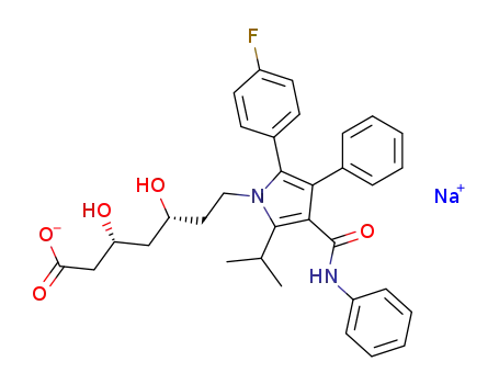 1H-Pyrrole-1-heptanoic acid, 2-(4-fluorophenyl)-β,δ-dihydroxy-5-(1-methylethyl)-3-phenyl-4-[(phenylamino)carbonyl]-, sodium salt (1:1), (βR,δR)-