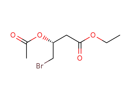 Molecular Structure of 95310-93-3 (Butanoic acid, 3-(acetyloxy)-4-bromo-, ethyl ester, (R)-)