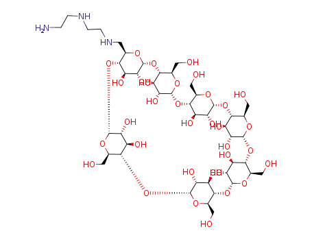 Molecular Structure of 65294-32-8 (mono-(6-(diethylenetriamine)-6-deoxy)-β-Cyclodextrin)