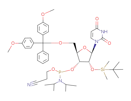 5'-O-(4,4'-dimethoxytrityl)-2'-O-(tert-butyldimethylsilyl)uridine-3'-[(2-cyanoethyl)-(N,N-diisopropyl)]phosphoramidite