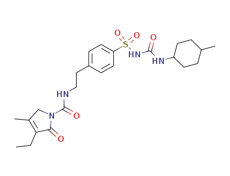 Glimepiride; 4-ethyl-3-methyl-N-[2-[4-[(4-methylcyclohexyl)carbamoylsulfamoyl]phenyl]ethyl]-5-oxo-2H-pyrrole-1-carboxamide