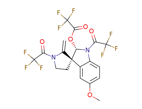 Trifluoro-acetic acid (2S,3'S)-5-methoxy-2'-methylene-1,1'-bis-(2,2,2-trifluoro-acetyl)-1,2-dihydro-spiro[indole-3,3'-pyrrolidin]-2-yl ester