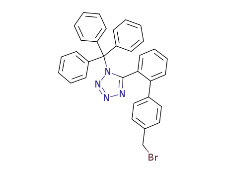 Molecular Structure of 124750-51-2 (5-(4'-Bromomethyl-1,1'-biphenyl-2-yl)-1-triphenylmethyl-1H-tetrazole)