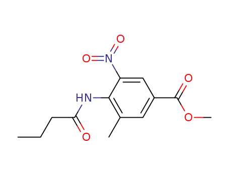 Molecular Structure of 152628-01-8 (Methyl 4-(butyrylamino)-3-methyl-5-nitrobenzoate)