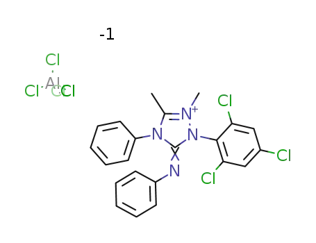 4,5-dihydro-4-isopropyl-5(isopropylimino)-2,3-dimethyl-4-phenyl-5-(phenylimino)-1-(2,4,6-trichlorophenyl)-1H-1,2,4-triazolinium tetrachloroaluminate