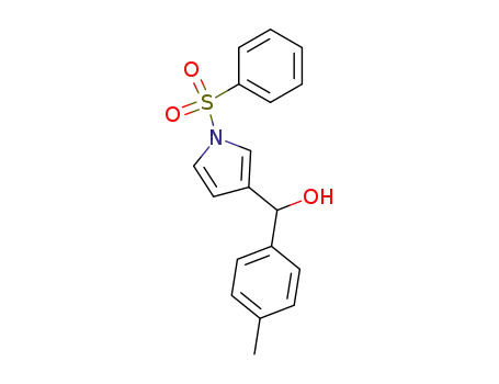Molecular Structure of 156026-71-0 (1H-Pyrrole-3-methanol, a-(4-methylphenyl)-1-(phenylsulfonyl)-)
