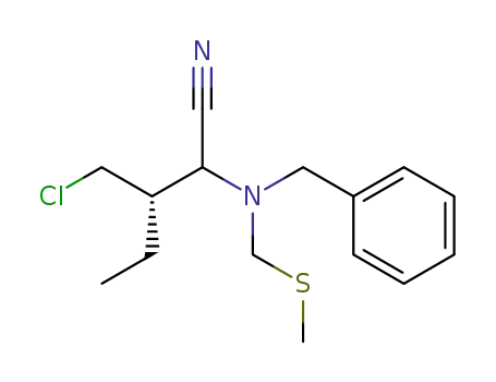 (S)-2-(Benzyl-methylsulfanylmethyl-amino)-3-chloromethyl-pentanenitrile