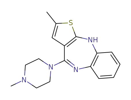 Molecular Structure of 132539-06-1 (10H-Thieno[2,3-b][1,5]benzodiazepine, 2-methyl-4-(4-methyl-1-piperazinyl)-)