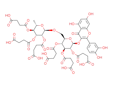 2-(3,4-dihydroxyphenyl)-5,7-dihydroxy-3-{{2,3,4-tris-O-(3-carboxy-1-oxopropyl)-6-O-[2,3,4-tris-O-(3-carboxy-1-oxopropyl)-6-deoxy-α-L-mannopyranosyl]-β-D-glucopyranosyl}oxy}-4H-1-benzopyran-4-one
