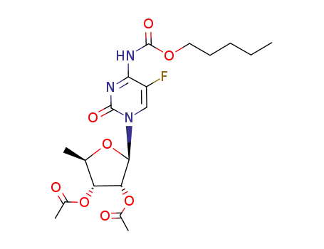 N1-(2',3'-di-O-acetyl-5'-deoxy-β-D-ribofuranosyl)-5-fluoro-N4-(pentyloxycarbonyl)cytosine