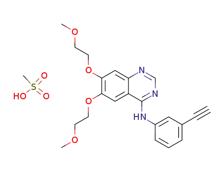 N-(3-ethynylphenyl)-6,7-bis(2-methoxyethoxy)-4-quinazolinamine, methanesulfonic acid salt
