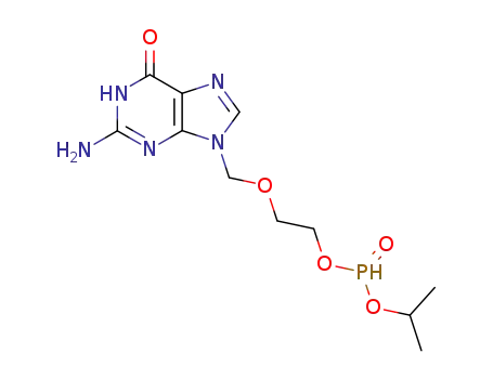 Molecular Structure of 661465-32-3 (Phosphonic acid,
2-[(2-amino-1,6-dihydro-6-oxo-9H-purin-9-yl)methoxy]ethyl
1-methylethyl ester)