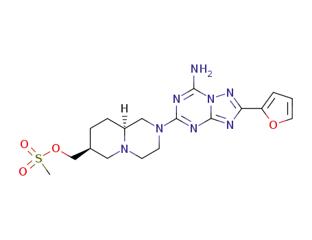 methanesulfonic acid 2-(7-amino-2-furan-2-yl-[1,2,4]triazolo[1,5-a][1,3,5]triazin-5-yl)-octahydro-pyrido[1,2-a]pyrazin-7-ylmethyl ester