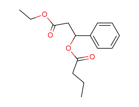Molecular Structure of 118856-08-9 (Benzenepropanoic acid, b-(1-oxobutoxy)-, ethyl ester)