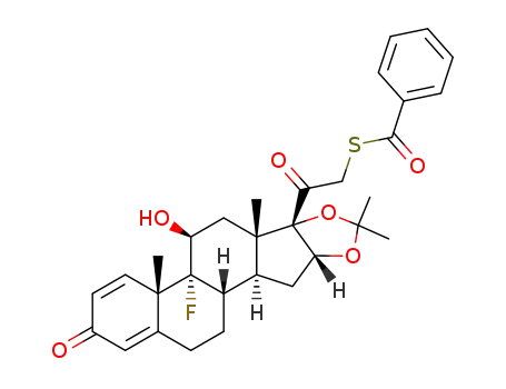 21-S-benzoylthio-9α-fluoro-16α,17-O-isopropylidene-11β,16α,17α-trihydroxy-1,4-pregnadiene-3,20-dione