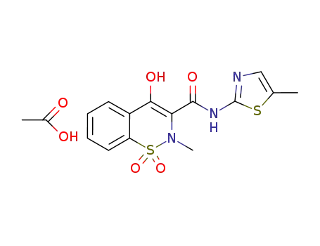 4-hydroxy-2-methyl-N-(5-methyl-2-thiazolyl)-2H-1,2-benzothiazine-3-carboxamide 1,1-dioxide, acetic acid solvate