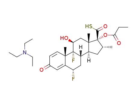 6α,9α-difluoro-11β-hydroxy-17α-propionyloxy-16α-methyl-pregna-3-oxo-1,4-diene-17β-thiocarboxylic acid triethylamine salt