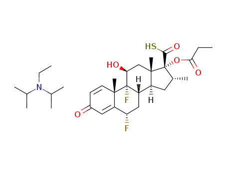 6α,9α-difluoro-11β-hydroxy-17α-propionyloxy-16α-methylpregna-3-oxo-1,4-diene-17β-thiocarboxylic acid diisopropylethylamine salt