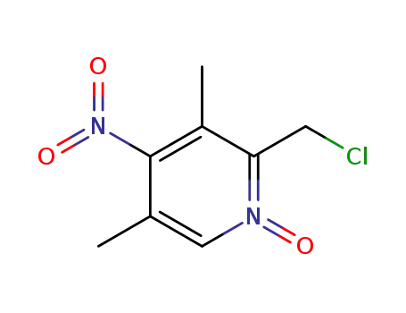 Molecular Structure of 142885-89-0 (Pyridine, 2-(chloromethyl)-3,5-dimethyl-4-nitro-, 1-oxide)