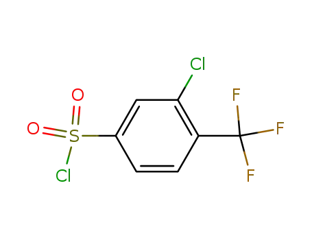 Molecular Structure of 132481-85-7 (3-chloro-4-(trifluoroMethyl)benzene-1-sulfonyl chloride)